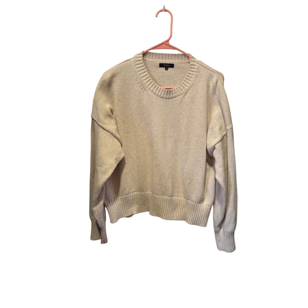 Quince Organic Cotton Boyfriend Crewneck Sweater Size S